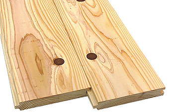 一等、源平の厚物杉フローリング（節有り・両面仕上げ）。1階の天井と2階の床を兼ねる場合やロフトの床へご使用ください。
